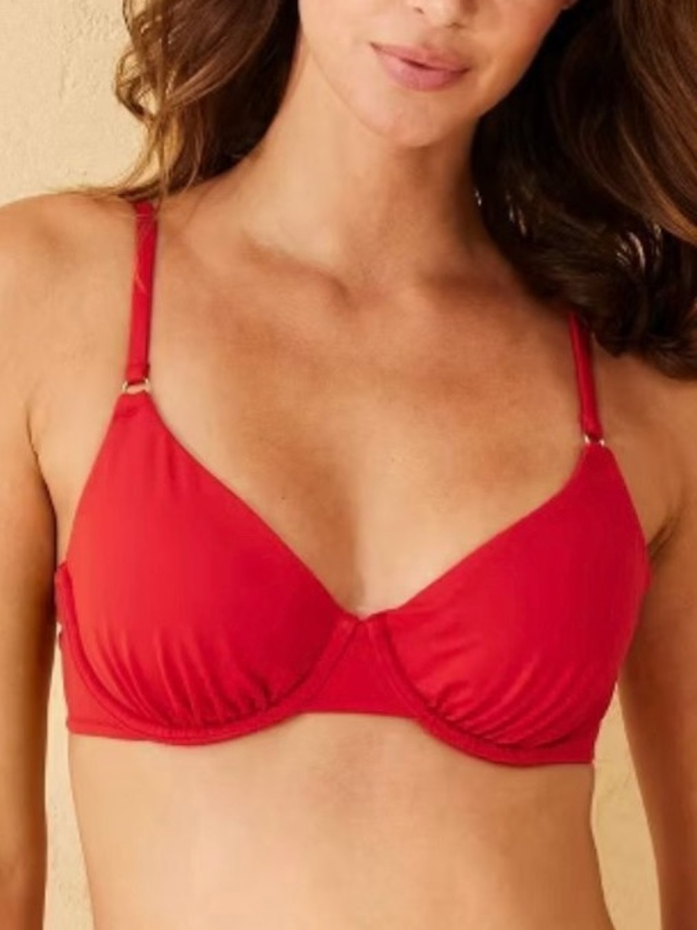 NWT- SHADE & SHORE Red Underwire Bikini Top